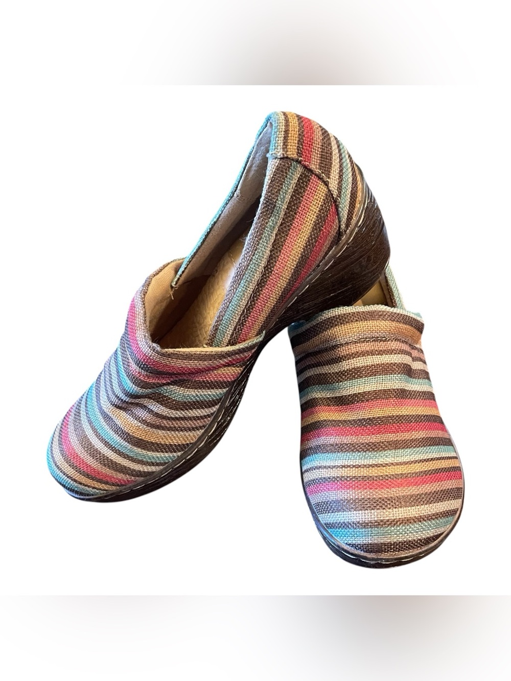 BOC Born Concepts Nadiyya Striped Serape Fabric Clogs Womens 9.5 Boho Indie Fall
